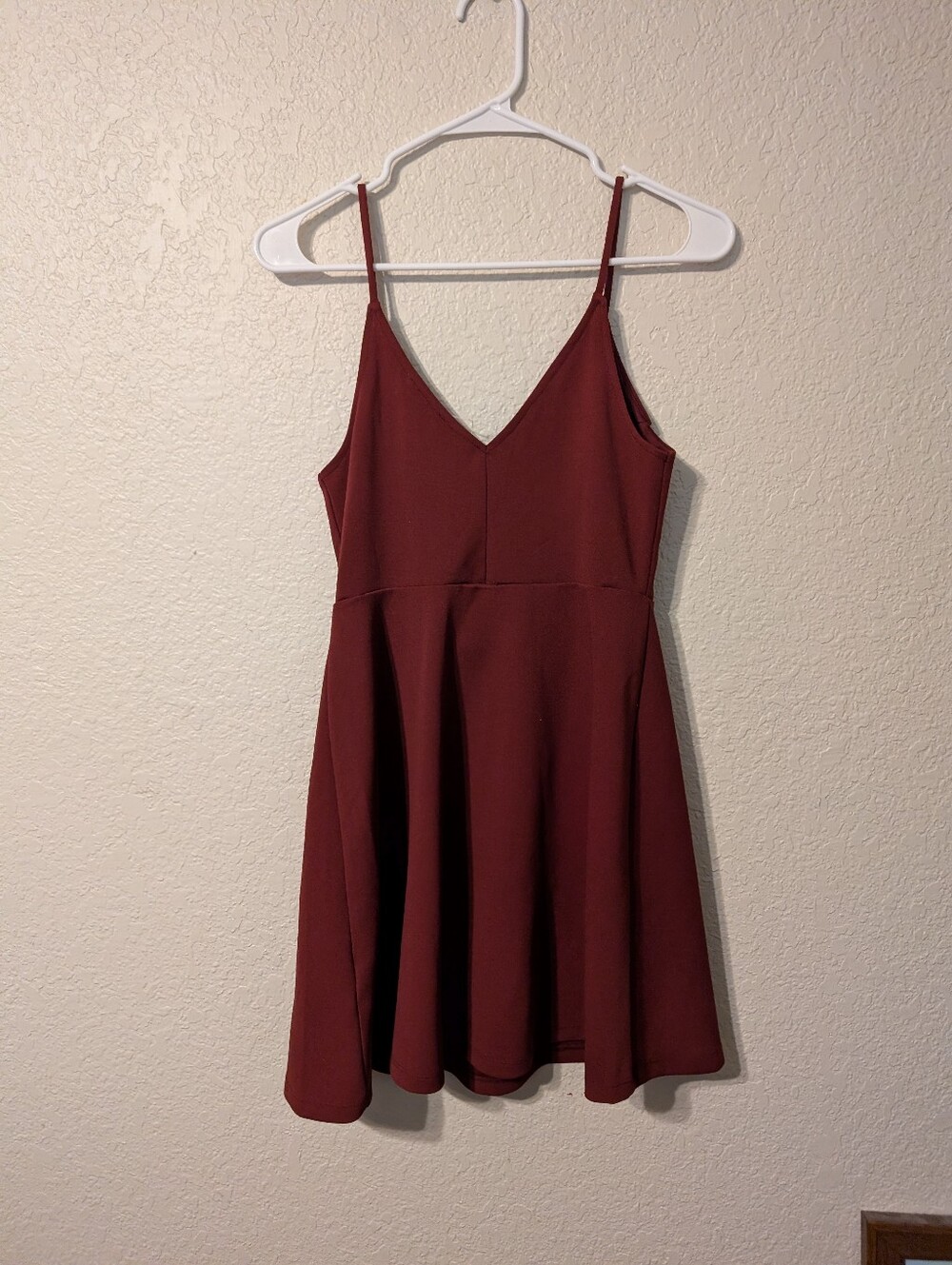 UO Burgundy Button Faux Wrap Mini Dress 00s Club Wear, Size Small - Picture 6 of 6
